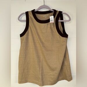 LOFT Tan and Brown Tank Top